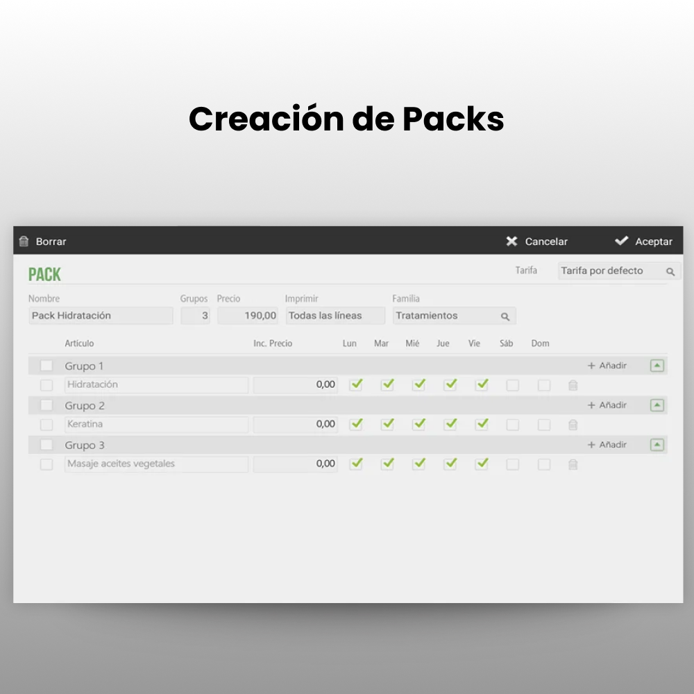 pantalla packs